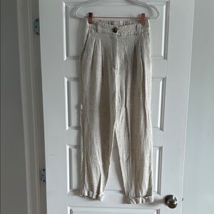 Dynamite Cream Chinos with Pleated Design